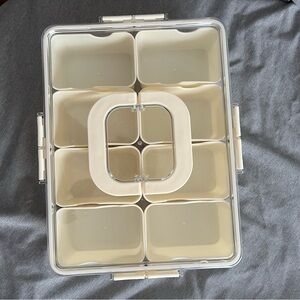 Cream Snackle Box with Compartments
